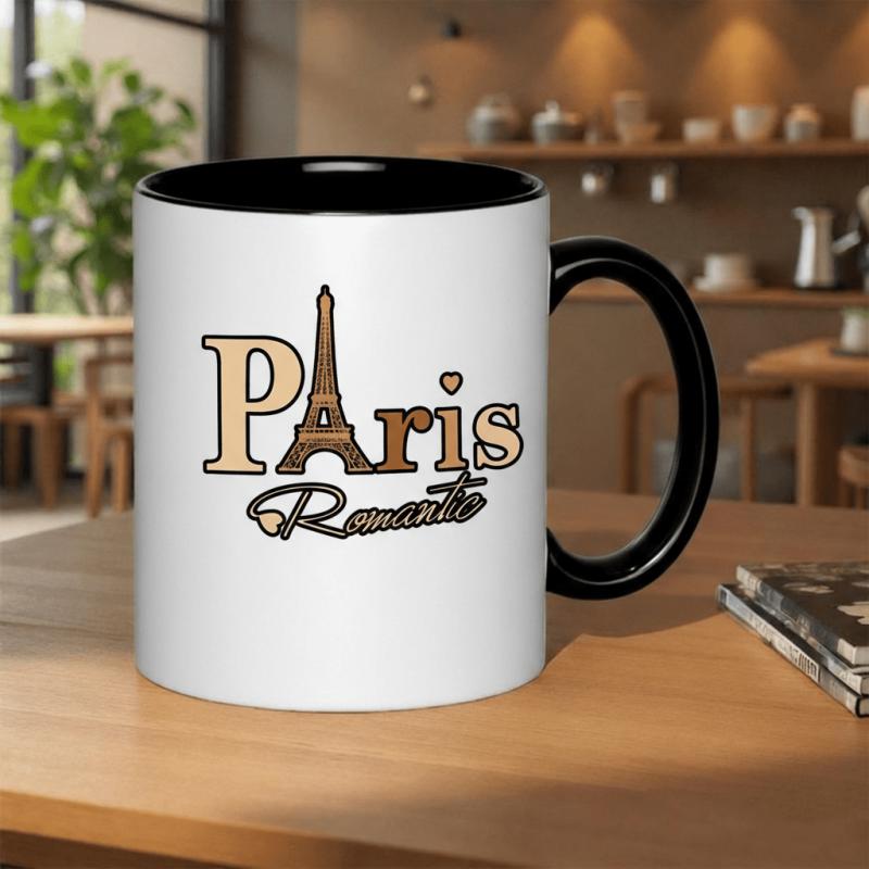 Tailorly Black Accent 11 oz Mug - romantic design of tower