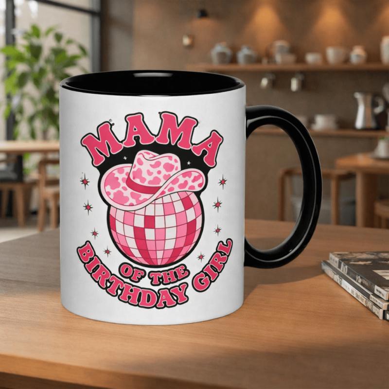 Tailorly Black Accent 11 oz Mug - cowgirl disco theme