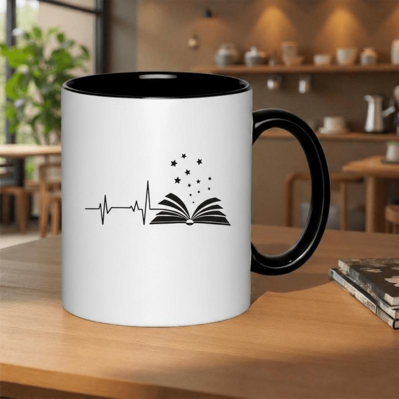 Tailorly Black Accent 11 oz Mug - where stories with page 11oz printed ceramic mug scratch resistant print 11oz capacity 325ml dishwasher safe