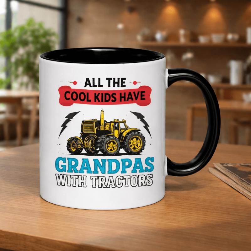 Tailorly Black Accent 11 oz Mug - have grandpas with tractors