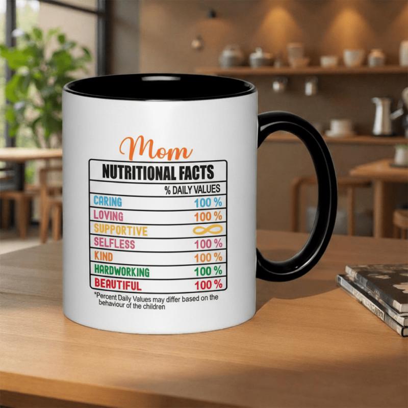 Tailorly Black Accent 11 oz Mug - nutritional moms compassionate encouraging gentle attractive text