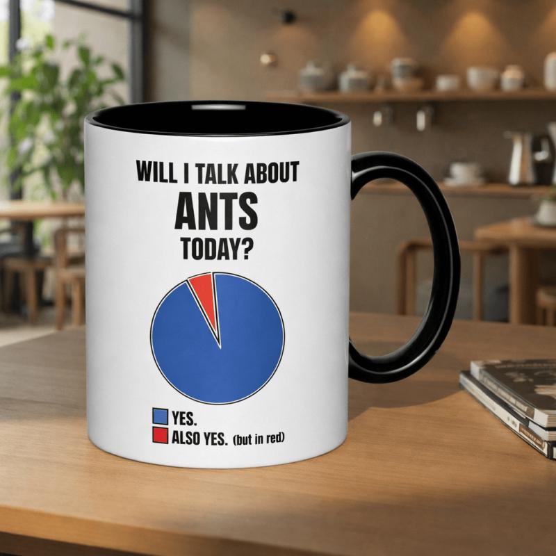Tailorly Black Accent 11 oz Mug - ants today pie chart