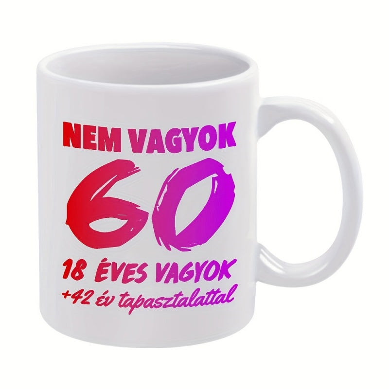 Tailorly White Ceramic 11 oz Mug - Artistic Brush Stroke Birthday Text On Mug