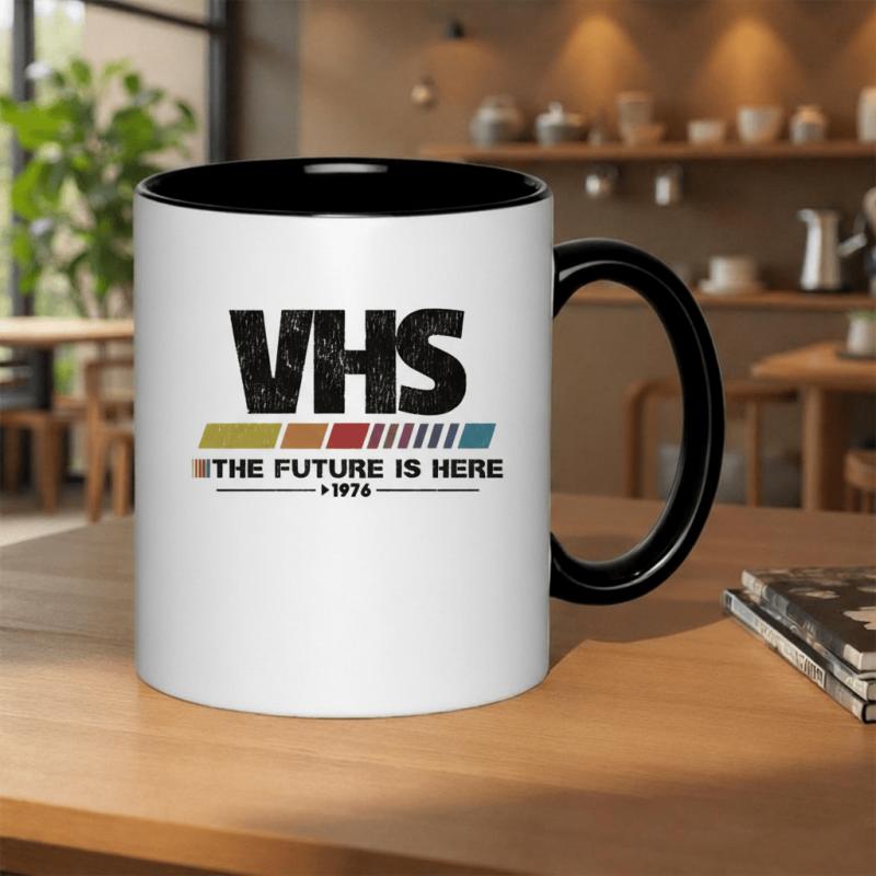 Tailorly Black Accent 11 oz Mug - vhs the 1976 retro vintage design