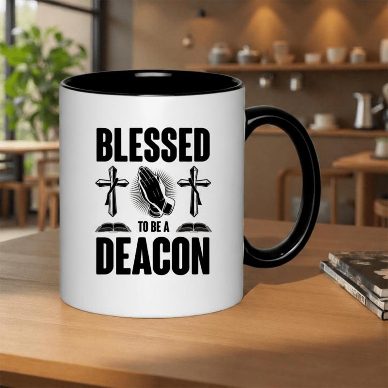 Tailorly Black Accent 11 oz Mug - celebrating of being a christian faith gifts