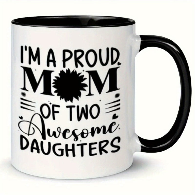 Tailorly Black Accent 11 oz Mug - humorous text "moms of daughters"