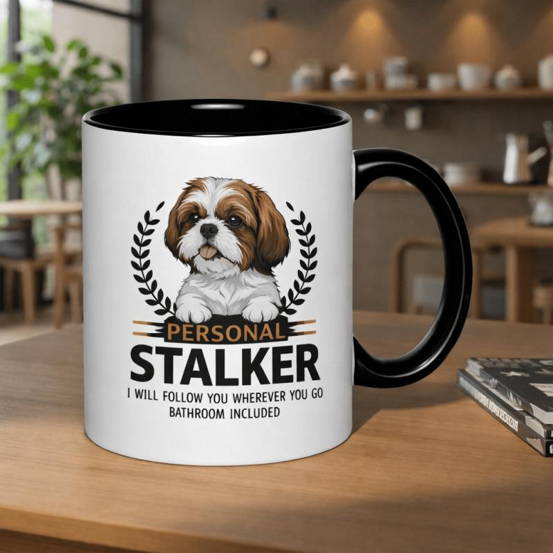 Tailorly Black Accent 11 oz Mug - personal shih tzu i will bathroom included