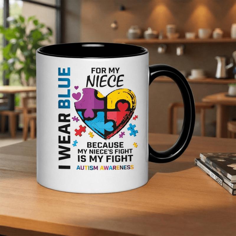 Tailorly Black Accent 11 oz Mug - spooky graphics