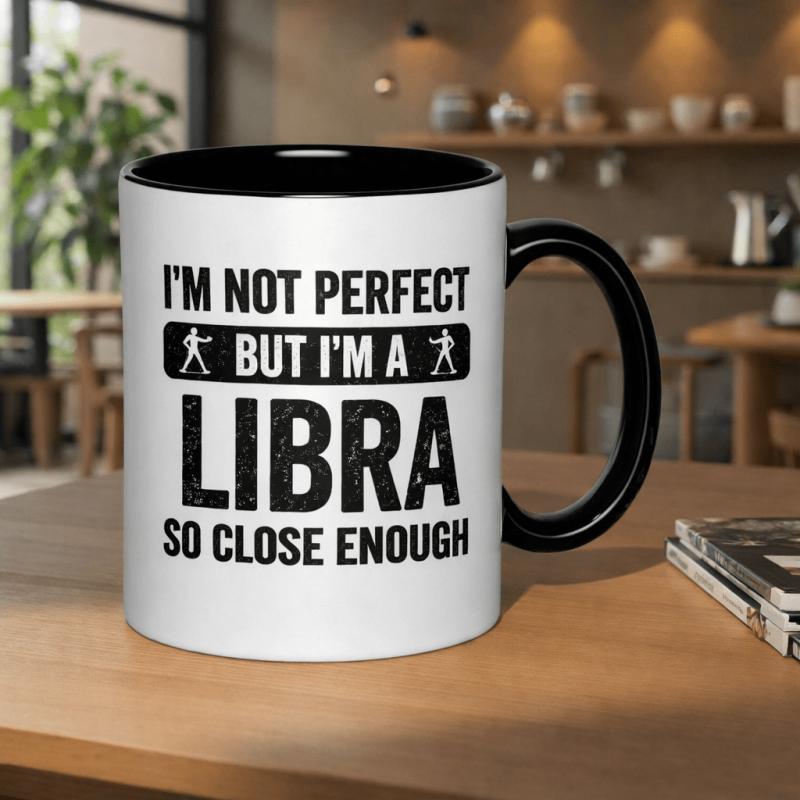 Tailorly Black Accent 11 oz Mug - im but im a libra enough 11oz printed ceramic mug ceramic mugs coffee mug with print durable white ceramic gothic