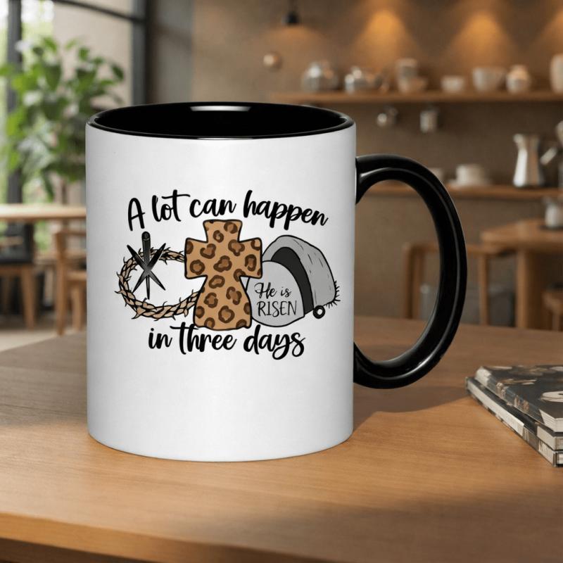 Tailorly Black Accent 11 oz Mug - can in 11oz printed ceramic mug cups coffee mugs drinkware white ceramic seasonal holiday print mama witches