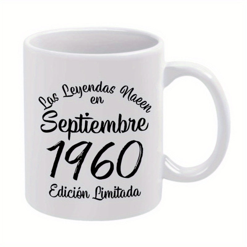 Tailorly White Ceramic 11 oz Mug - White Ceramic Drinking Vessel With Elegant Black Cursive Celebratory Typography Mug