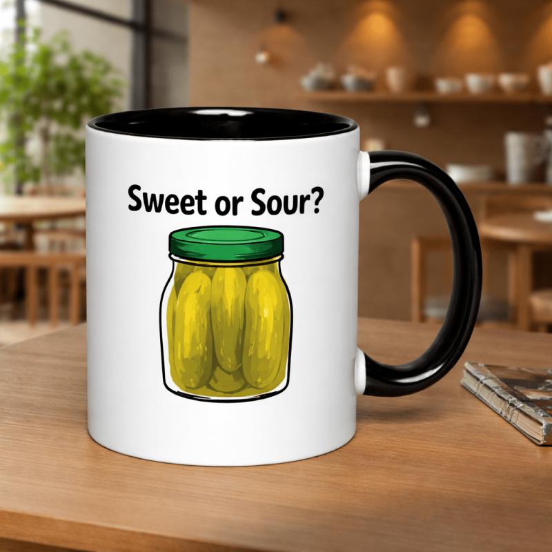 Tailorly Black Accent 11 oz Mug - pickles