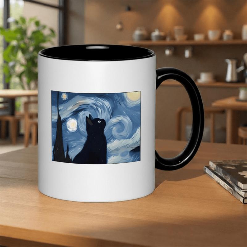 Tailorly Black Accent 11 oz Mug - retro groovy