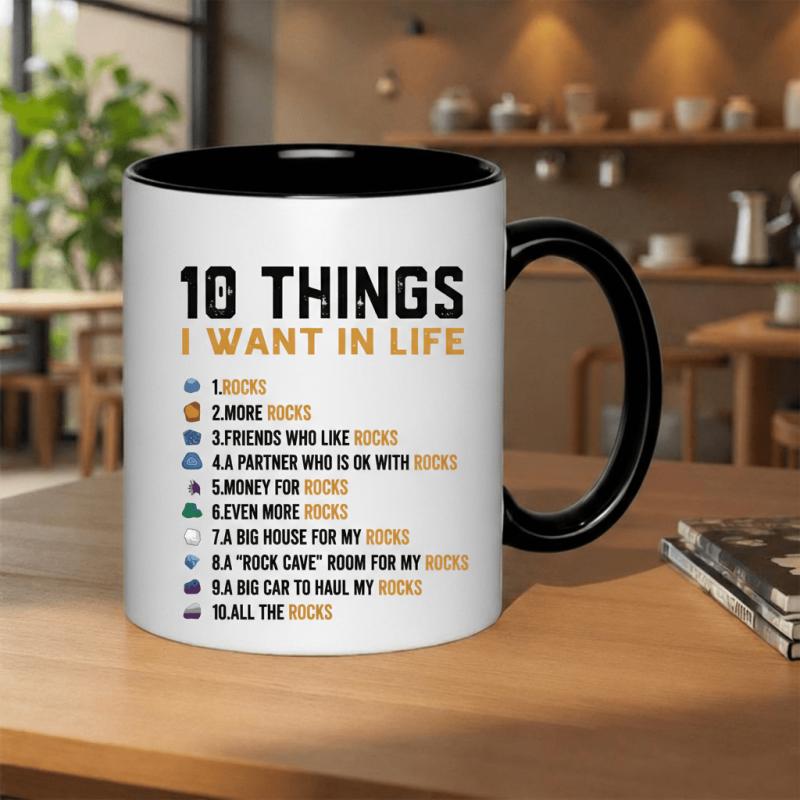 Tailorly Black Accent 11 oz Mug - 11oz printed ceramic mug white ceramic drinking cups inspired glossy print surface full wrap design for grandparents