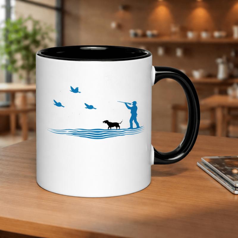 Tailorly Black Accent 11 oz Mug - duck hunting enthusiasts related design