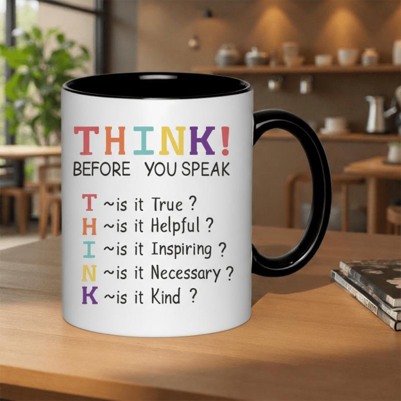 Tailorly Black Accent 11 oz Mug - true necessary kind 11oz printed ceramic mug ceramic mug ceramic cup durable white ceramic unique spooky