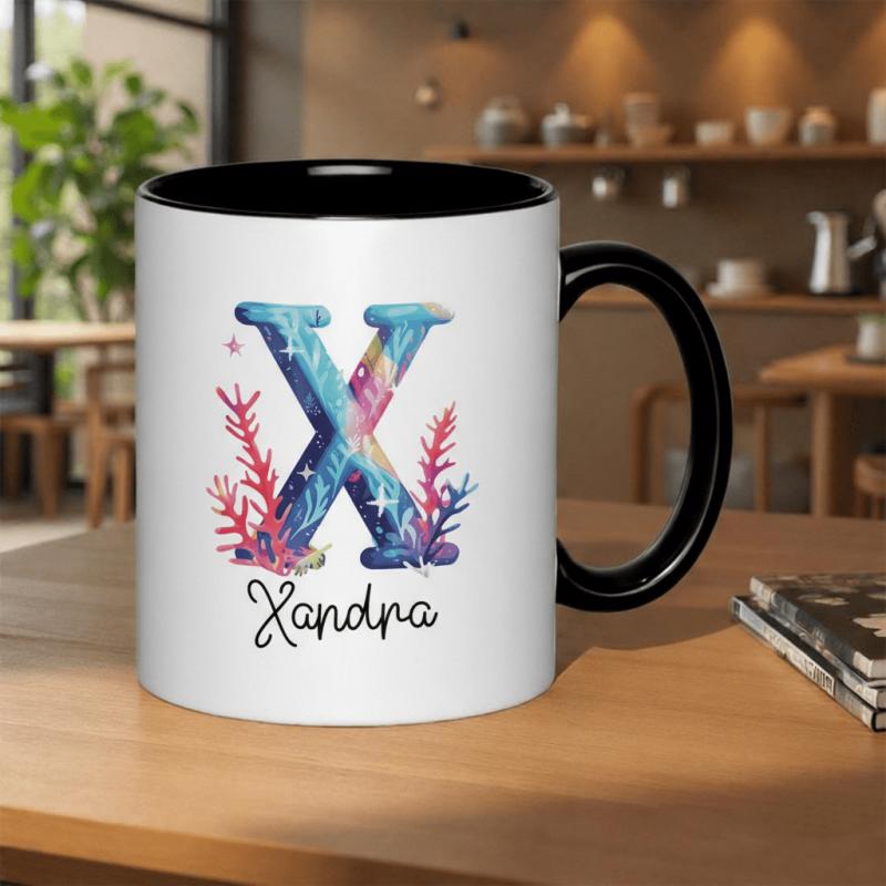 Tailorly Black Accent 11 oz Mug - vintage retro floral