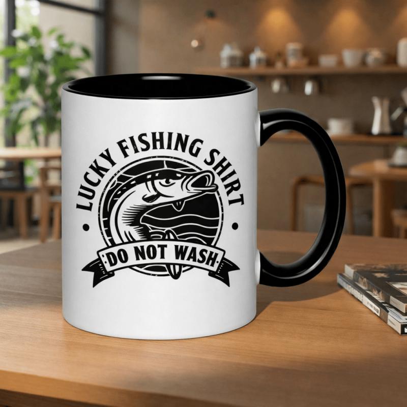 Tailorly Black Accent 11 oz Mug - do not wash funny angler gift