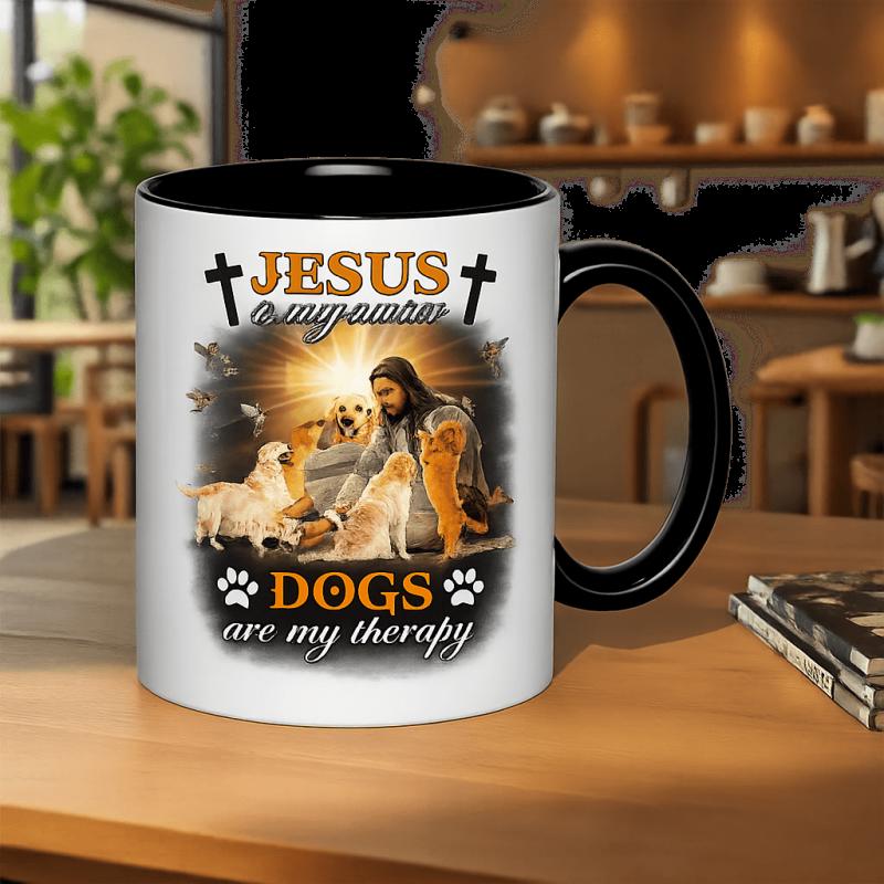 Tailorly Black Accent 11 oz Mug - dogs and friendship