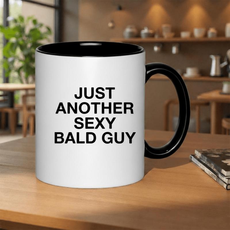 Tailorly Black Accent 11 oz Mug - bald guy funny gift text and design