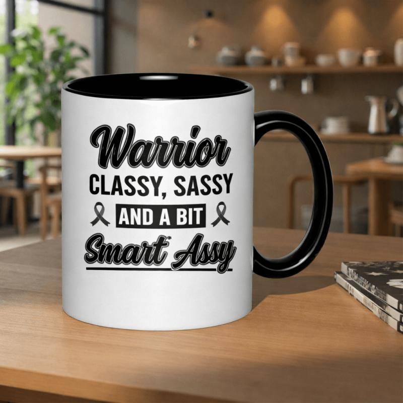 Tailorly Black Accent 11 oz Mug - warrior cl s and a bit smart