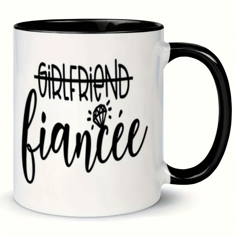 Tailorly Black Accent 11 oz Mug - girlfriend fiancé diamond coffee mug text
