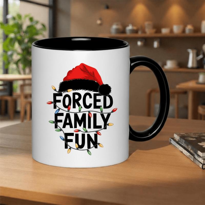 Tailorly Black Accent 11 oz Mug - christmas lights santa hat