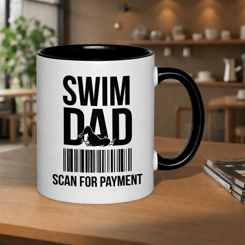 Tailorly Black Accent 11 oz Mug - swim dad design