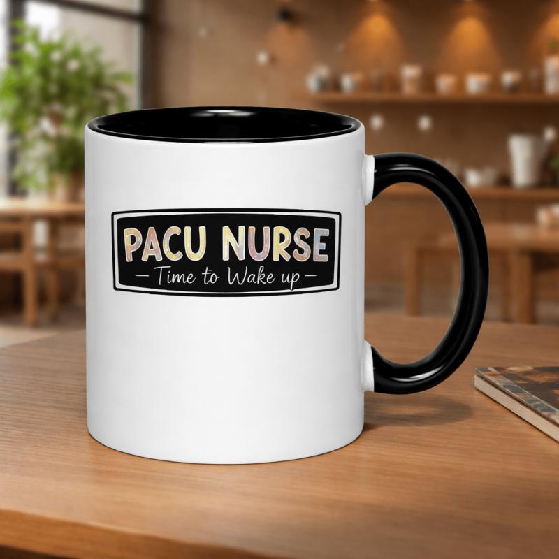 Tailorly Black Accent 11 oz Mug - nurse wake up funny text