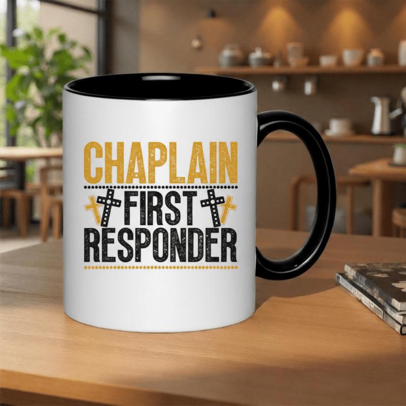 Tailorly Black Accent 11 oz Mug - crosses symbolizing faith