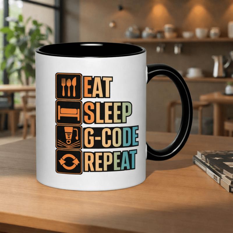 Tailorly Black Accent 11 oz Mug - inspirational quote and abstract
