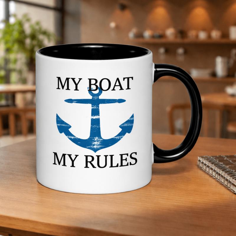 Tailorly Black Accent 11 oz Mug - nautical theme