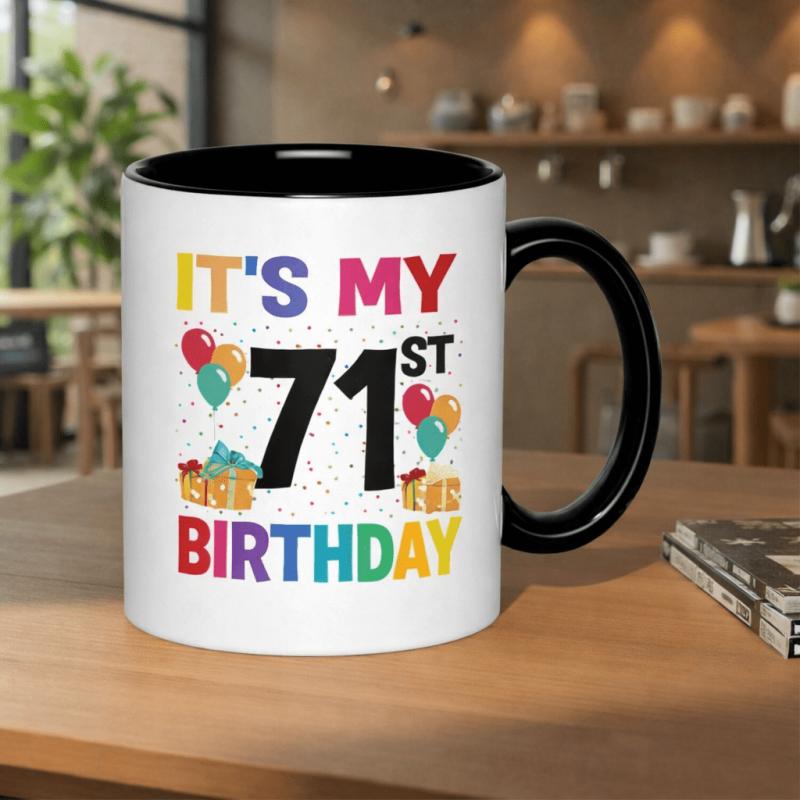 Tailorly Black Accent 11 oz Mug - seasonal holiday print