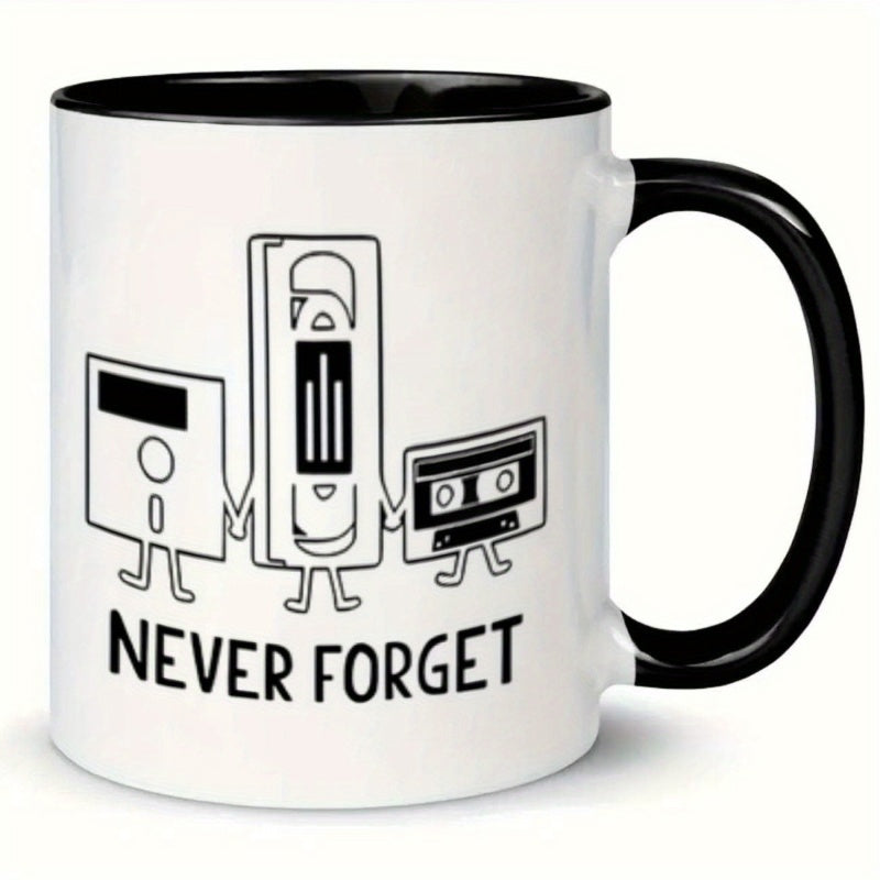Tailorly Black Accent 11 oz Mug - 1pc floppy vhs coffee mug 11oz ceramic cup christmas new year water cup drinks christmas new year