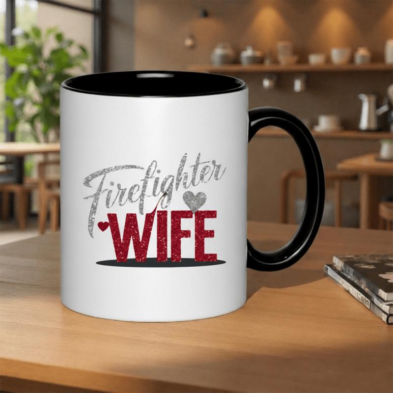 Tailorly Black Accent 11 oz Mug - firefighter-related design