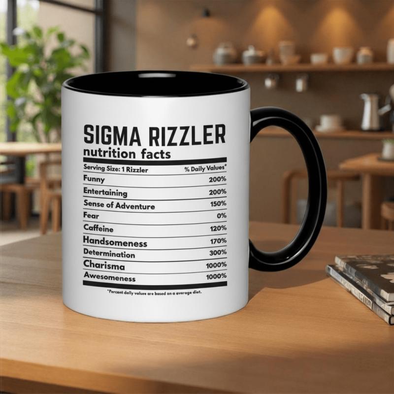 Tailorly Black Accent 11 oz Mug - nutrition facts funny entertaining sense of adventure