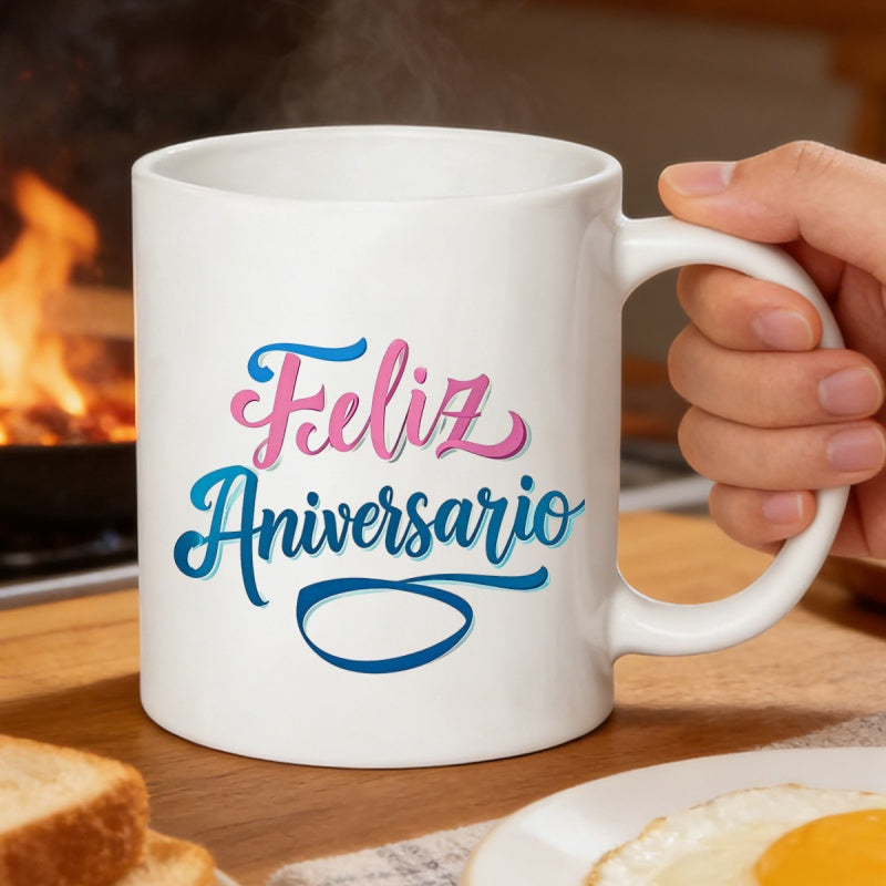 Tailorly White Ceramic 11 oz Mug - Classic White Ceramic Material Featuring Artistic Script Text And Elegant Swirls Mug