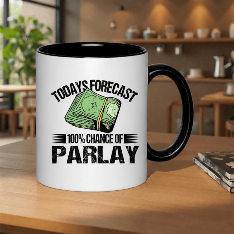 Tailorly Black Accent 11 oz Mug - todays forecast 100% of 11oz printed ceramic mug food grade ceramic drinking cups funny spooky family bestie gift