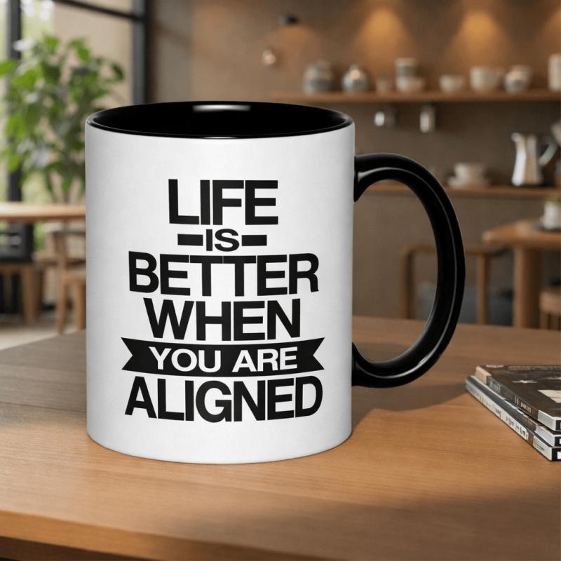 Tailorly Black Accent 11 oz Mug - inspirational text