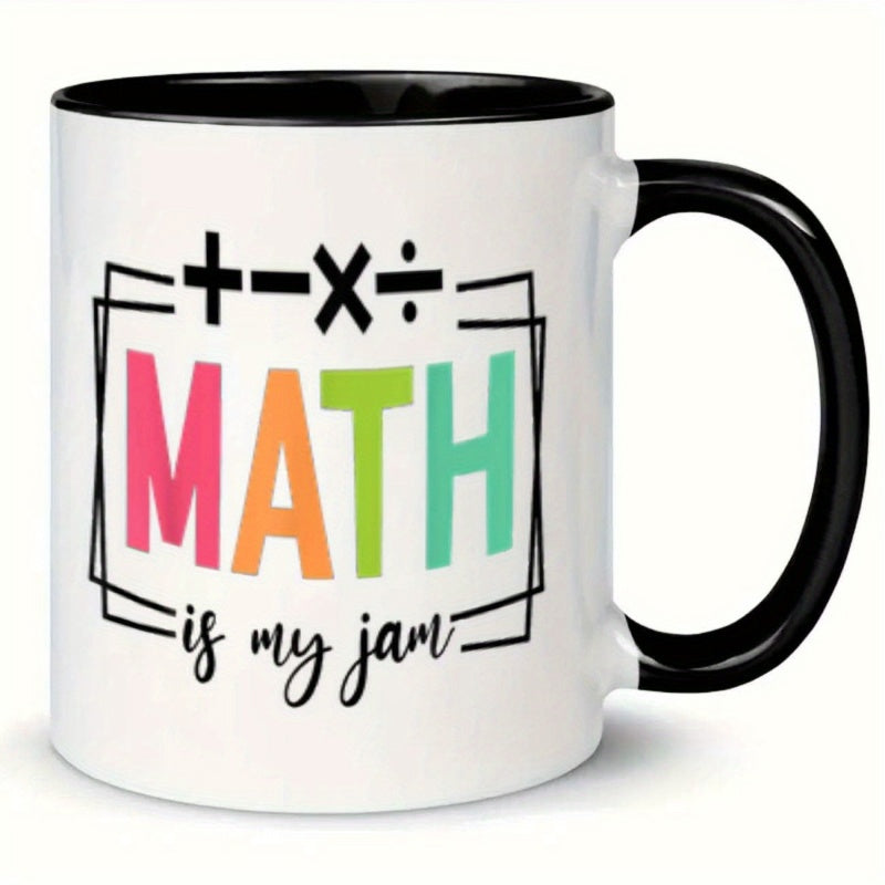 Tailorly Black Accent 11 oz Mug - math symbols text
