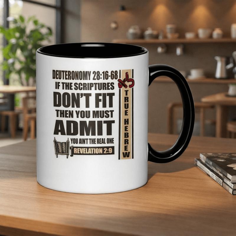 Tailorly Black Accent 11 oz Mug - deuteronomy 28 16 68 2 9