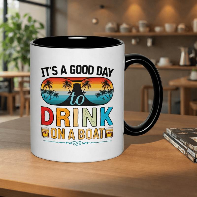 Tailorly Black Accent 11 oz Mug - its to 11oz printed ceramic mug coffee cup mugs dishwasher microwave safe funny black handles neighbors cold