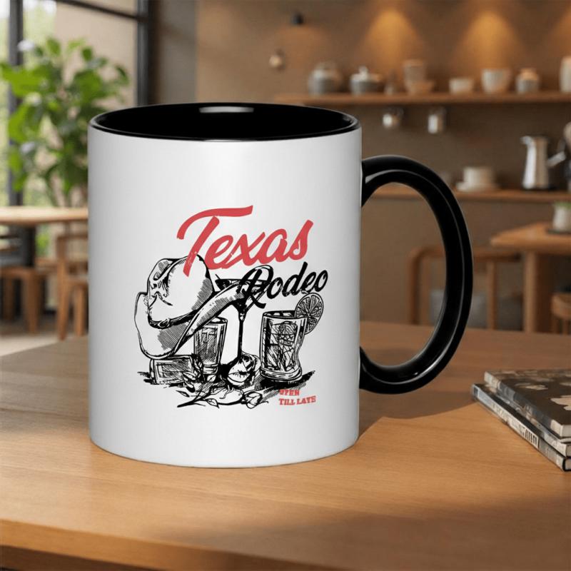 Tailorly Black Accent 11 oz Mug - open cowboy hat drinks
