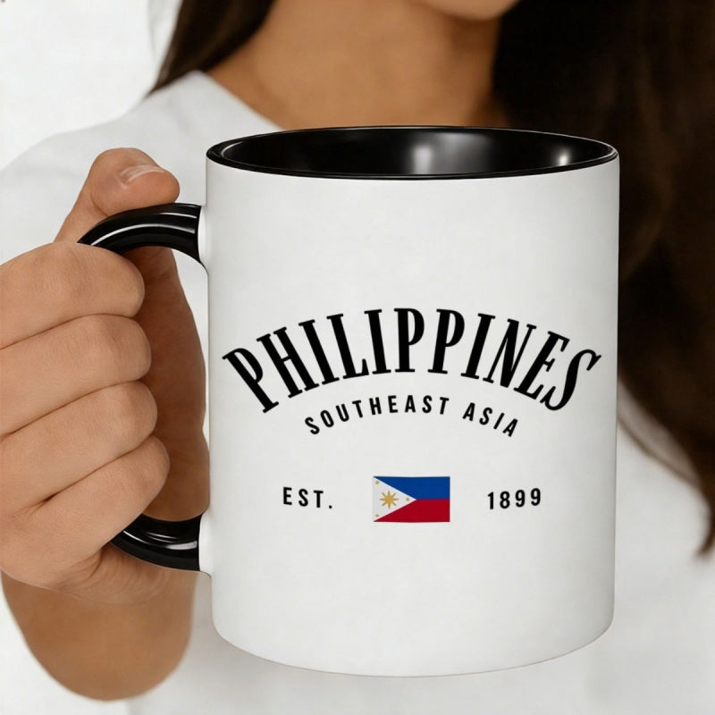 Tailorly Black Accent 11 oz Mug - historical flag from Asia in 1899