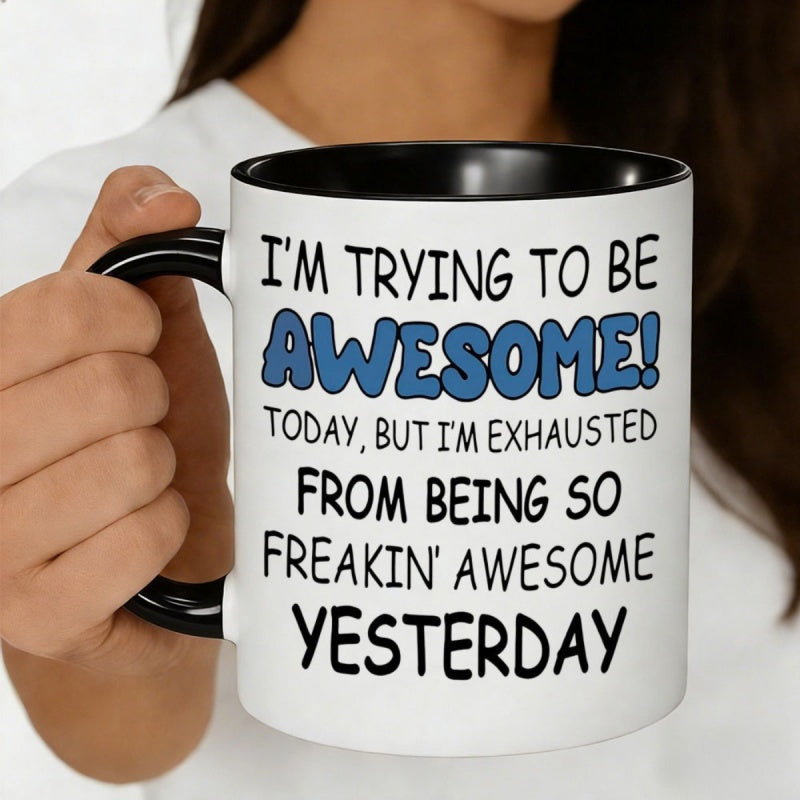 Tailorly Black Accent 11 oz Mug - awesome text with quote design on black background