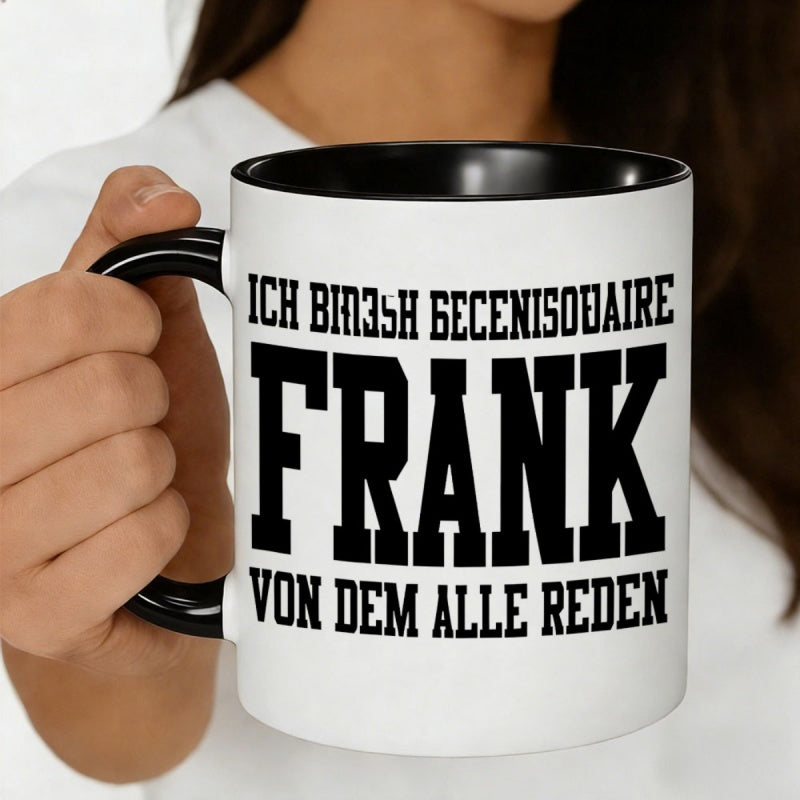 Tailorly Black Accent 11 oz Mug - letter design with black and white text