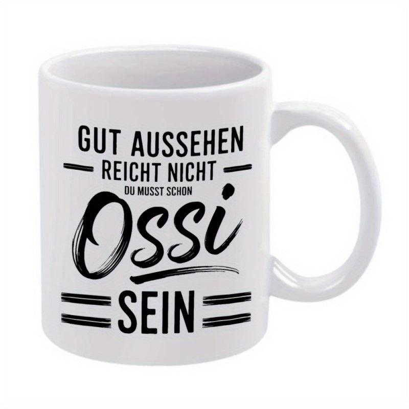 Tailorly White Ceramic 11 oz Mug - Stylized Black Typography Featuring Artistic Script Font And Decorative Lines Mug