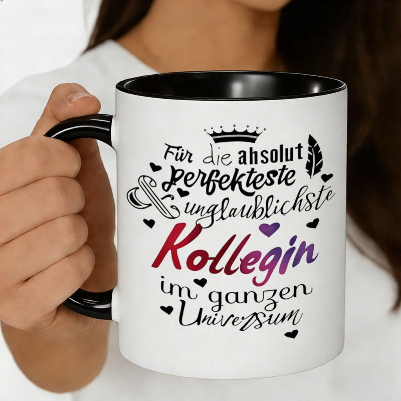 Tailorly Black Accent 11 oz Mug - german text hearts design