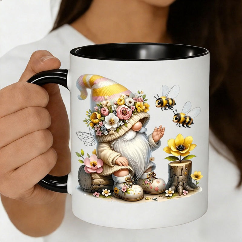 Tailorly Black Accent 11 oz Mug - gnome and gnome artwork