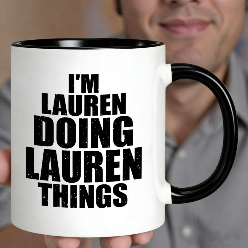 Tailorly Black Accent 11 oz Mug - im doing things text